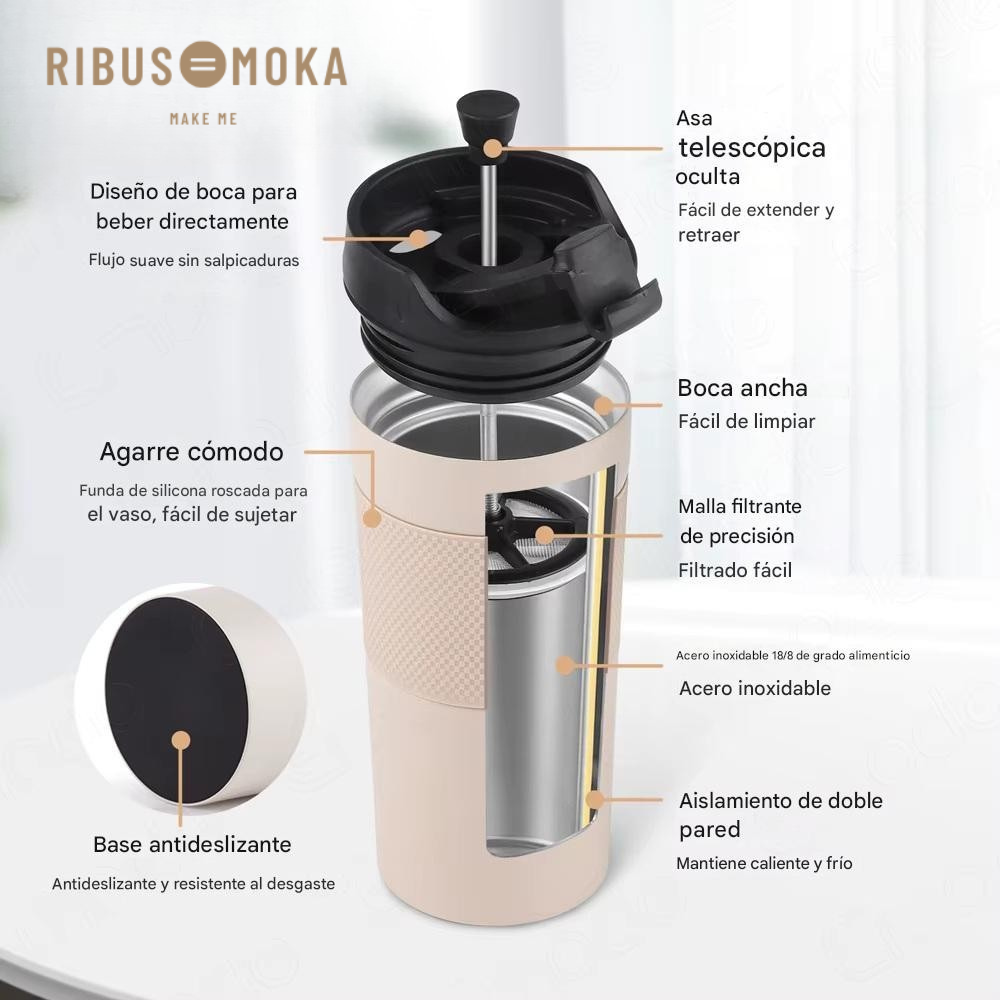 Vaso Para Café De Prensa Francesa 350ml/450ml Acero InoxIdable